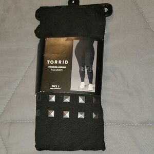Torrid Black Studded Leggings Size 2 NEW WITH TAGS